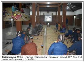 Malam Tirakatan Dalam Rangka Peringatan Hari Jadi Daerah Istimewa Yogyakarta Ke-269 Tahun 2024